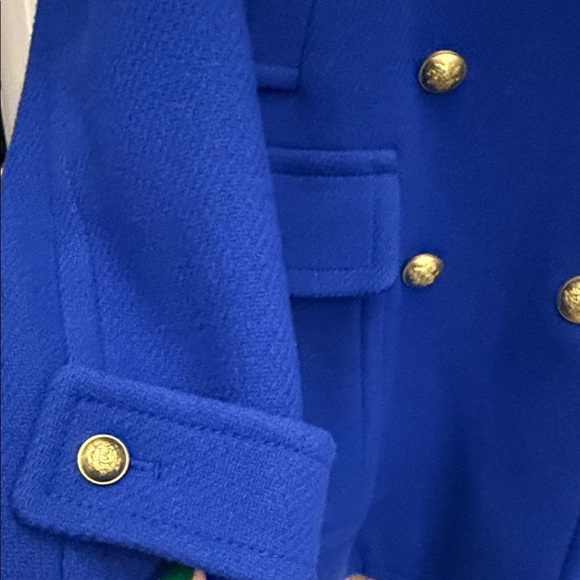 J. Crew Stadium Cloth Nello Gori Royal Blue Peacoat with Gold Buttons - Picture 4 of 7